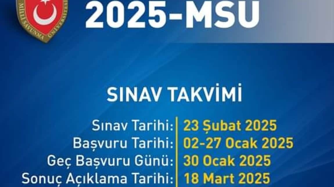 Milli Savunma Üniversitesi (MSÜ) Sınavı İçin Başvurular Başladı